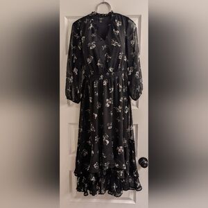 Elegant Black Floral Dress